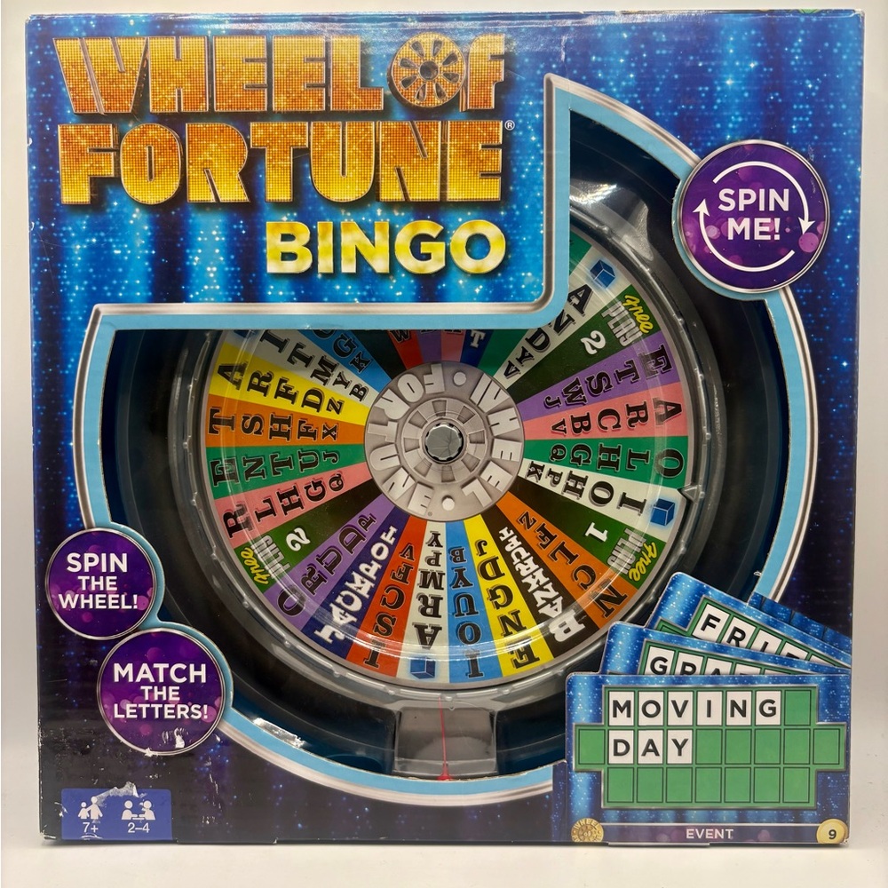 Mattel Wheel of Fortune Bingo Game - Blue and Green